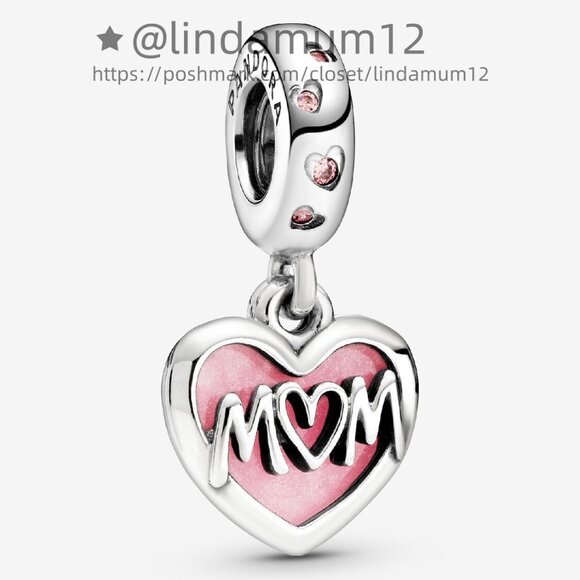 Pandora silver dangle with pink cubic zirconia and shaded pink enamel - Picture 1 of 6